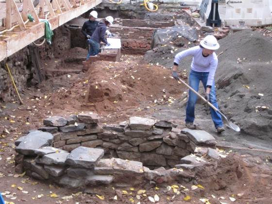 Excavations on the north side of City Hall
