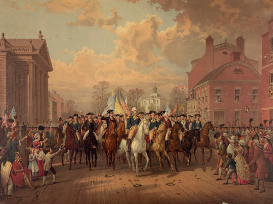 Washington-and-Clinton-Enter-New-York-City-after-the-American-Revolution